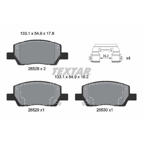 TEXTAR Bremsbelagsatz, Scheibenbremse 2652801