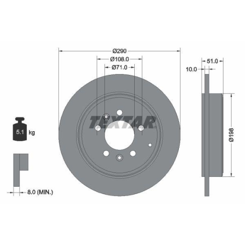 TEXTAR Bremsscheibe 92112000