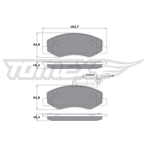 TOMEX Brakes Bremsbelagsatz, Scheibenbremse TX 16-49