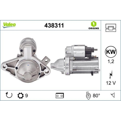 VALEO Starter VALEO ORIGINS - NEW O.E. TECHNOLOGIE 438311