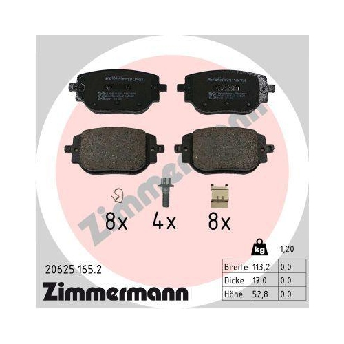 ZIMMERMANN Bremsbelagsatz, Scheibenbremse 20625.165.2