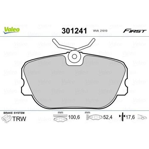 VALEO Bremsbelagsatz, Scheibenbremse FIRST 301241