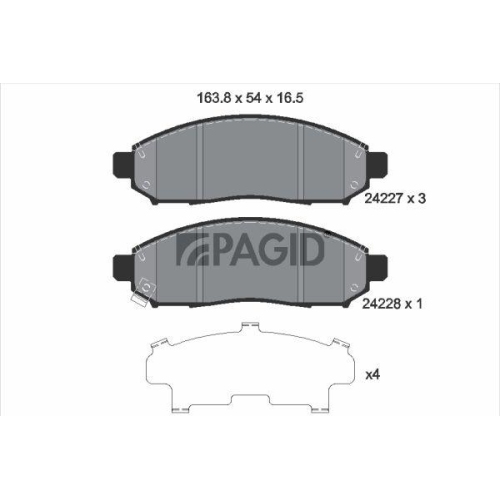 PAGID Bremsbelagsatz, Scheibenbremse T1522N