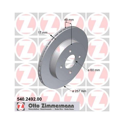 ZIMMERMANN Bremsscheibe 540.2492.00