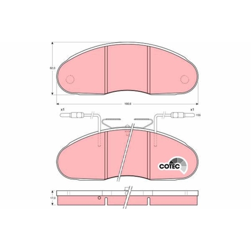 TRW Bremsbelagsatz, Scheibenbremse COTEC GDB1069