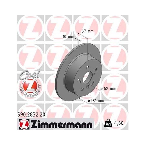 ZIMMERMANN Bremsscheibe COAT Z 590.2832.20