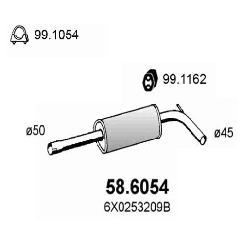 ASSO Mittelschalldämpfer 58.6054