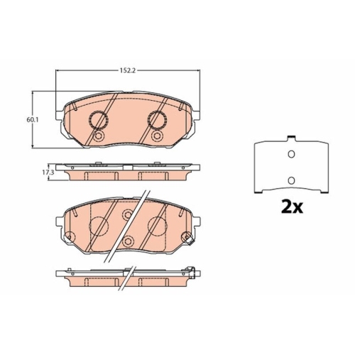 TRW Bremsbelagsatz, Scheibenbremse GDB2195