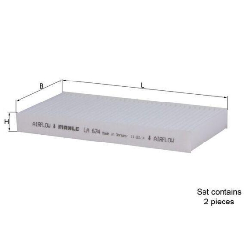 MAHLE Filter, Innenraumluft LA 674/S