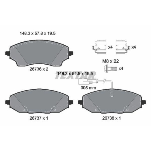 TEXTAR Bremsbelagsatz, Scheibenbremse 2673601