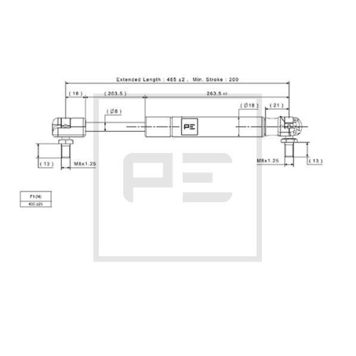 PE Automotive Gasfeder 120.205-00A