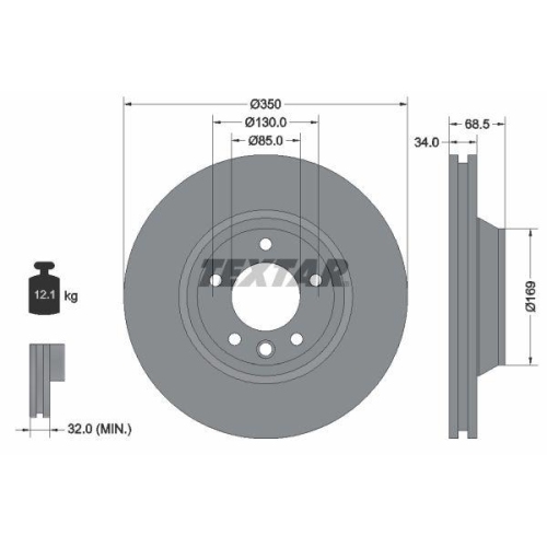 TEXTAR Bremsscheibe 92121700