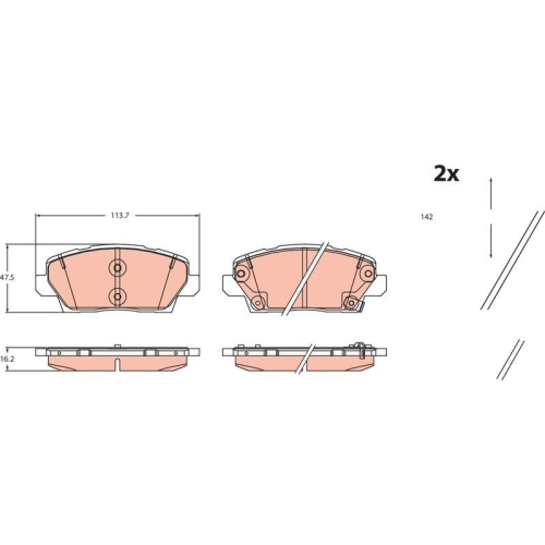 TRW Bremsbelagsatz, Scheibenbremse GDB2479