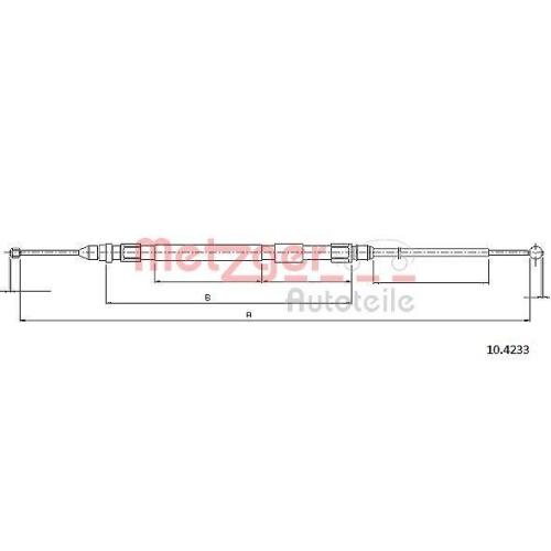 METZGER AUTOTEILE Seilzug, Feststellbremse GREENPARTS 10.4233