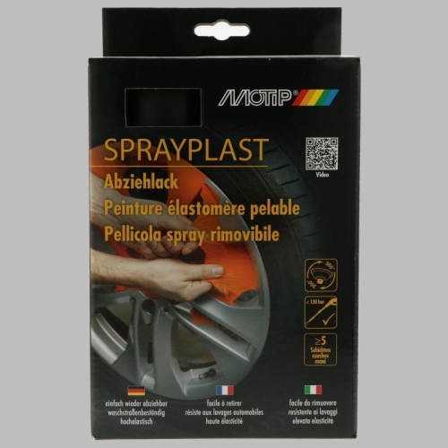 Motip Sprayplast-Set schwarzmatt Felgenfolie 2x 400 ml Spr&uuml;hfolie 396588
