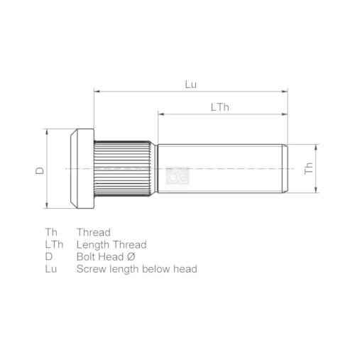 DT Spare Parts Radbolzen 1.17133