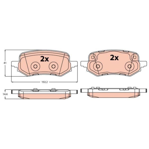 TRW Bremsbelagsatz, Scheibenbremse GDB2367