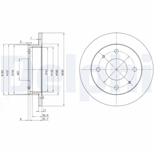 DELPHI Bremsscheibe BG3337