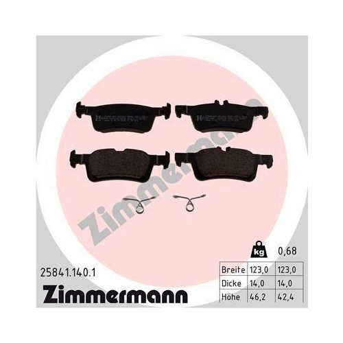 ZIMMERMANN Bremsbelagsatz, Scheibenbremse 25841.140.1