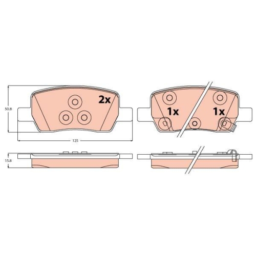 TRW Bremsbelagsatz, Scheibenbremse GDB2368