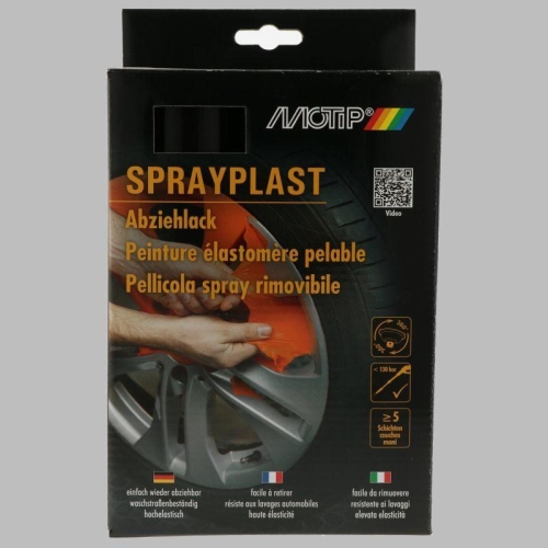 Sprayplast Abziehlack Set schwarz seidengl&auml;nzend 2 x 400 ml MOTIP 396595