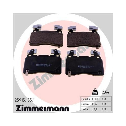 ZIMMERMANN Bremsbelagsatz, Scheibenbremse 25915.155.1