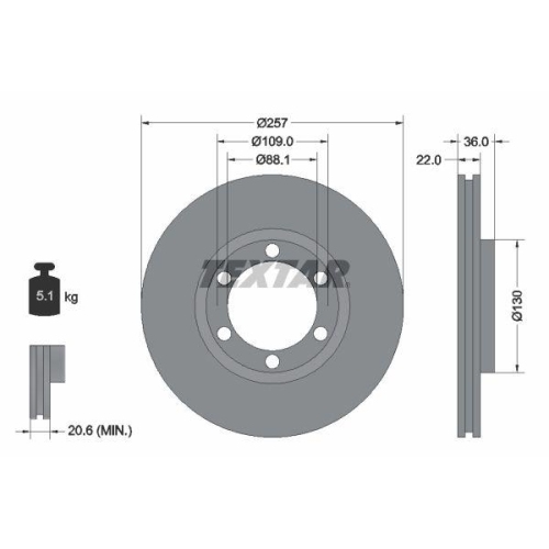 TEXTAR Bremsscheibe 92075800