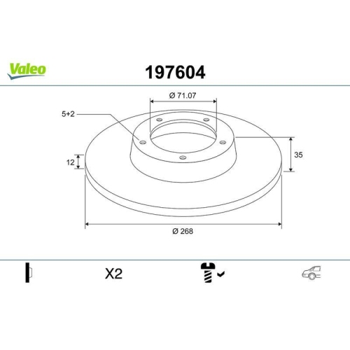 VALEO Bremsscheibe 197604