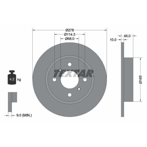 TEXTAR Bremsscheibe 92128700