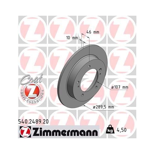 ZIMMERMANN Bremsscheibe COAT Z 540.2489.20