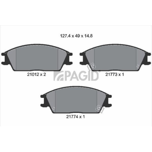 PAGID Bremsbelagsatz, Scheibenbremse T0366N