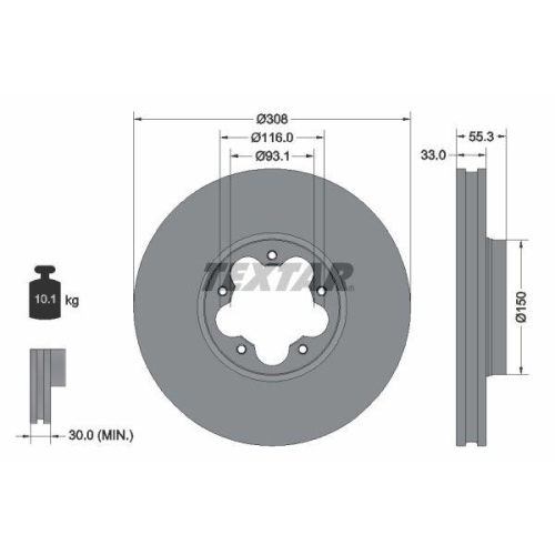 TEXTAR Bremsscheibe PRO 92327303