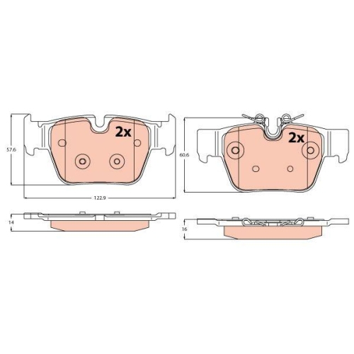 TRW Bremsbelagsatz, Scheibenbremse GDB2384