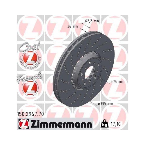 ZIMMERMANN Bremsscheibe FORMULA Z 150.2967.70