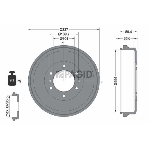 PAGID Bremstrommel 61397N
