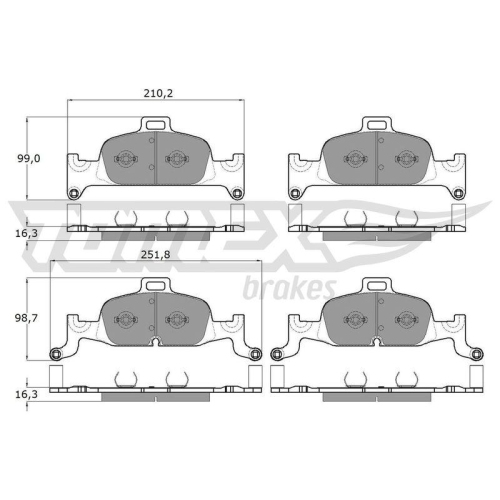 TOMEX Brakes Bremsbelagsatz, Scheibenbremse TX 18-22
