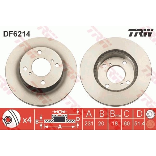 TRW Bremsscheibe DF6214