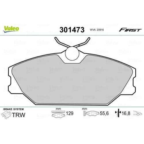 VALEO Bremsbelagsatz, Scheibenbremse FIRST 301473