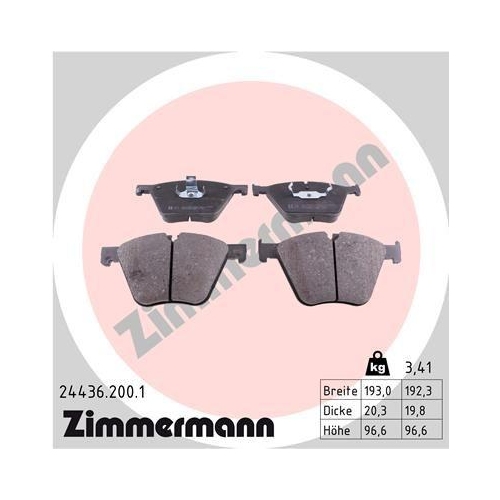 ZIMMERMANN Bremsbelagsatz, Scheibenbremse 24436.200.1