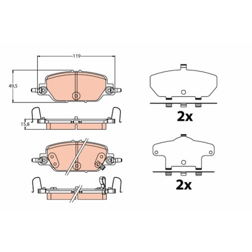 TRW Bremsbelagsatz, Scheibenbremse GDB2217