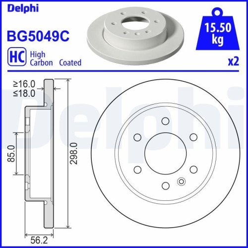 DELPHI Bremsscheibe BG5049C