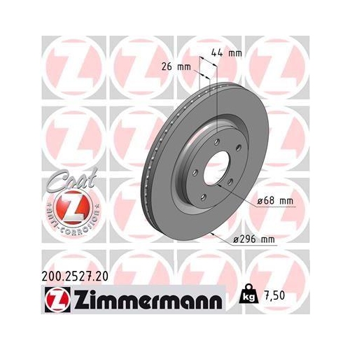 ZIMMERMANN Bremsscheibe COAT Z 200.2527.20