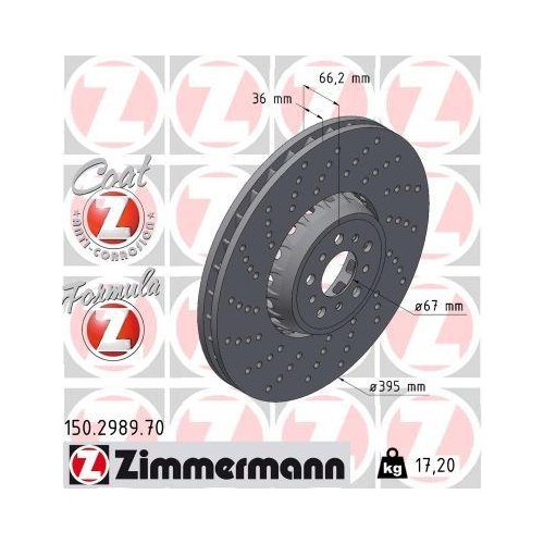 ZIMMERMANN Bremsscheibe FORMULA Z 150.2989.70