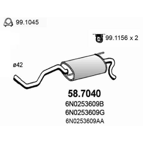 ASSO Endschalldämpfer 58.7040