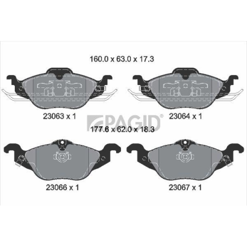 PAGID Bremsbelagsatz, Scheibenbremse T1164N