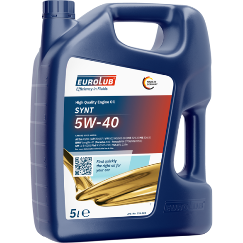 Motoröl EUROLUB 5 Liter SYNT 5W40 VW 502 505 MB 229.3 226.5 9.55535-M2 5 5 Liter