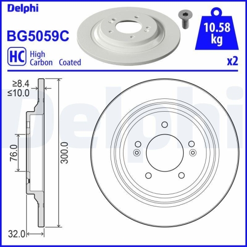 DELPHI Bremsscheibe BG5059C