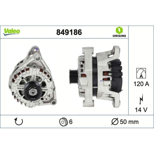 VALEO Generator VALEO ORIGINS - NEW O.E. TECHNOLOGIE 849186