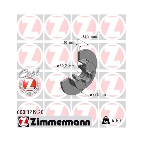 ZIMMERMANN Bremsscheibe COAT Z 600.3219.20