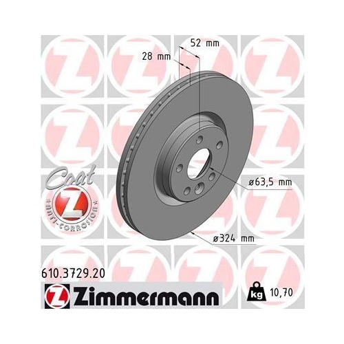 ZIMMERMANN Bremsscheibe COAT Z 610.3729.20